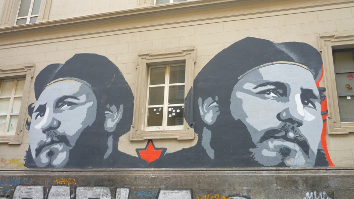 Wandmalerei von Fidel Castro in Neapel (Quelle: Quetzal-Redaktion GC)